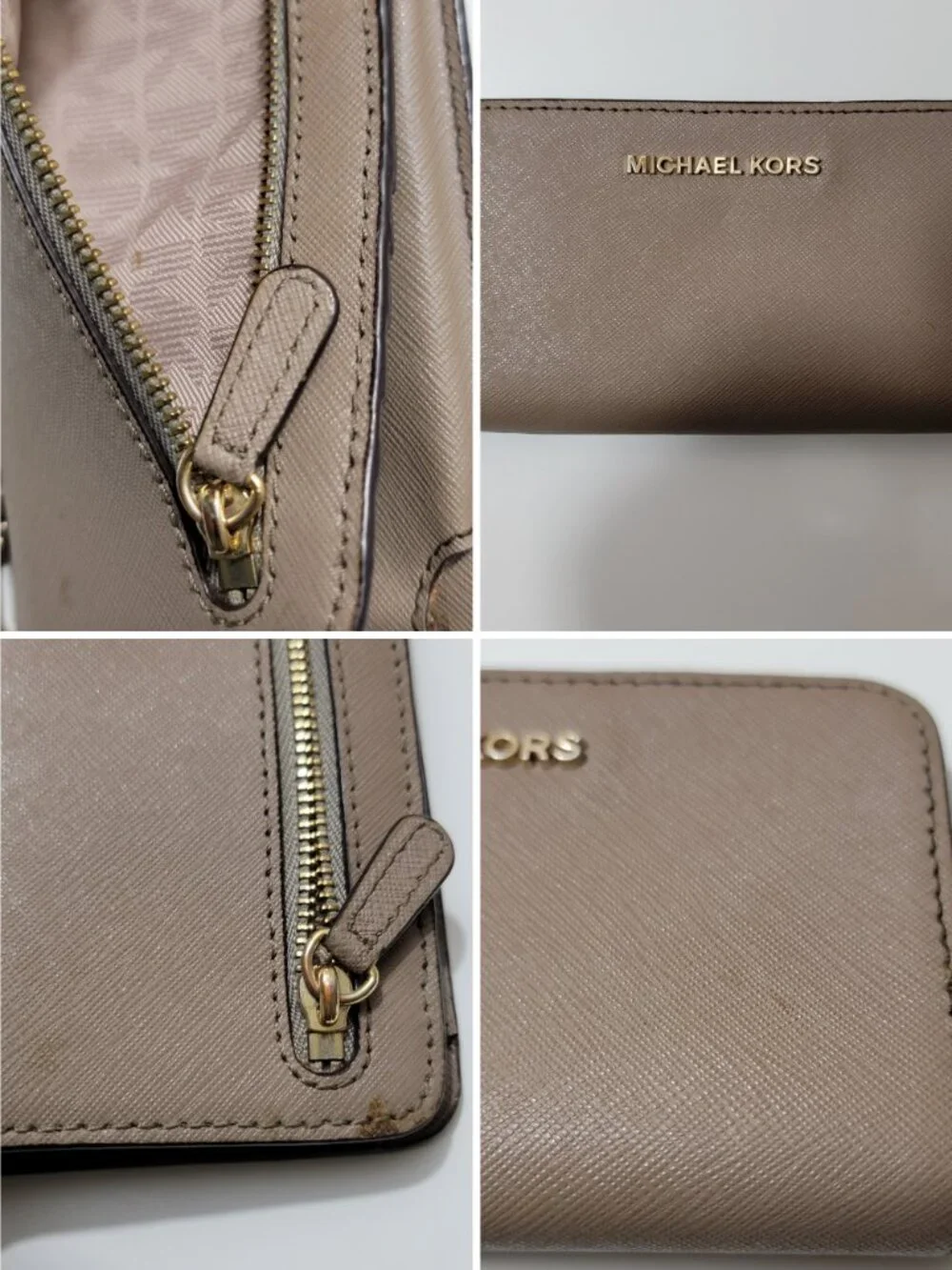 Michael Kors Jet Set Travel Large Flat Phone Case Wristlet Wallet Dark Dune